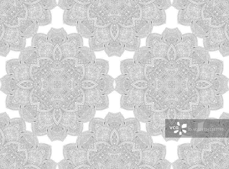 印度曼陀罗无缝装饰图案图片素材