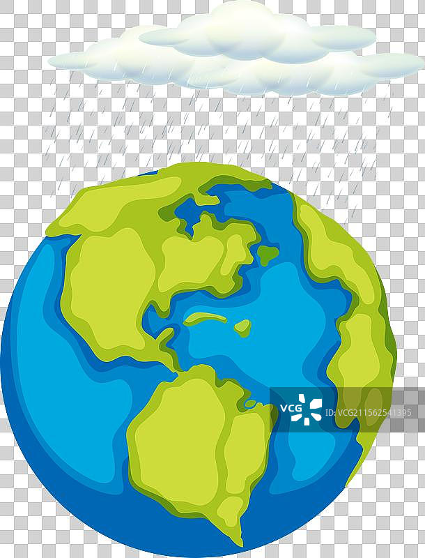 带有雨云的地球图片素材