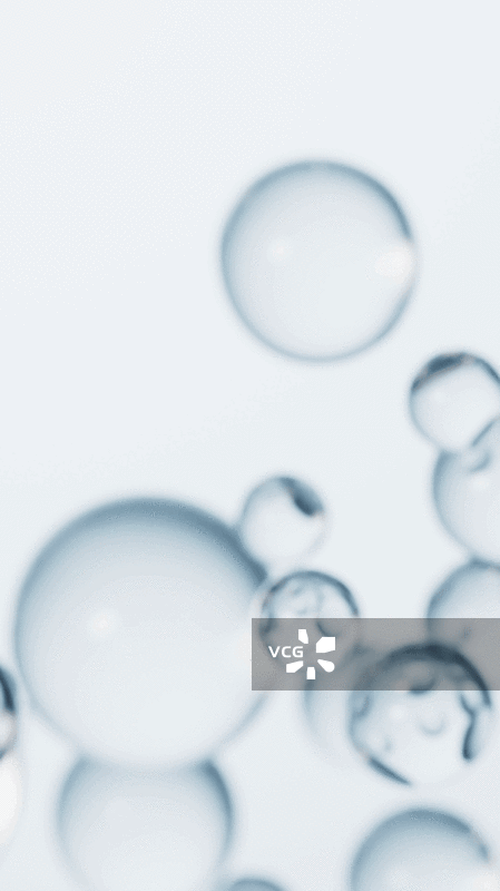 透明蓝色水珠气泡背景三维渲染图片素材