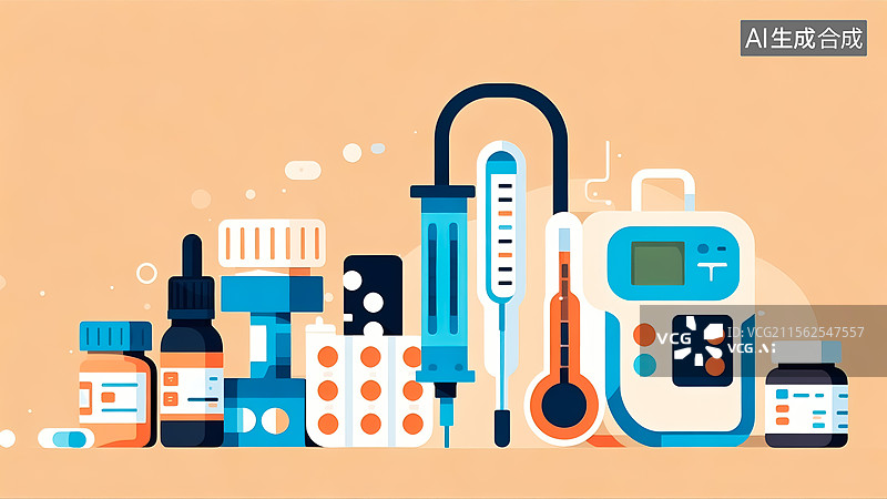 【AI数字艺术】医疗用品插画图片素材