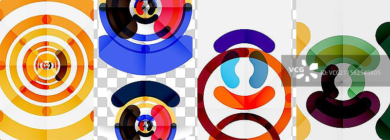 一组线条设计的圆形海报图片素材