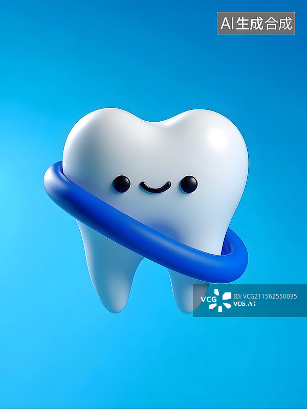 【AI数字艺术】可爱卡通风格牙齿形象图片素材