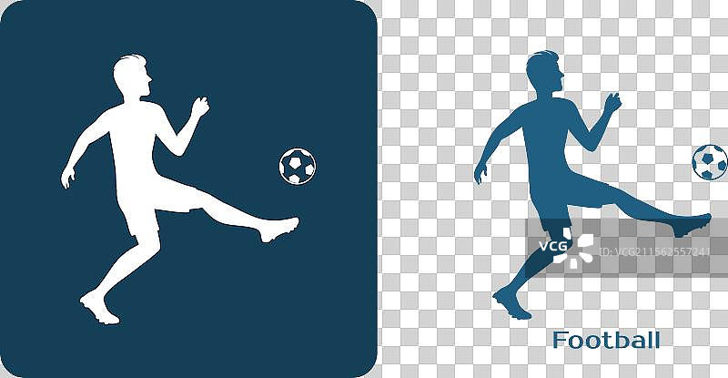 足球运动员击球的标志图片素材