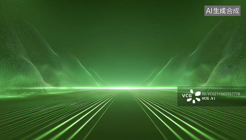 【AI数字艺术】绿色抽象科技概念光线背景图图片素材