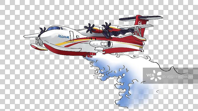 水陆两栖飞机卡通元素图片素材