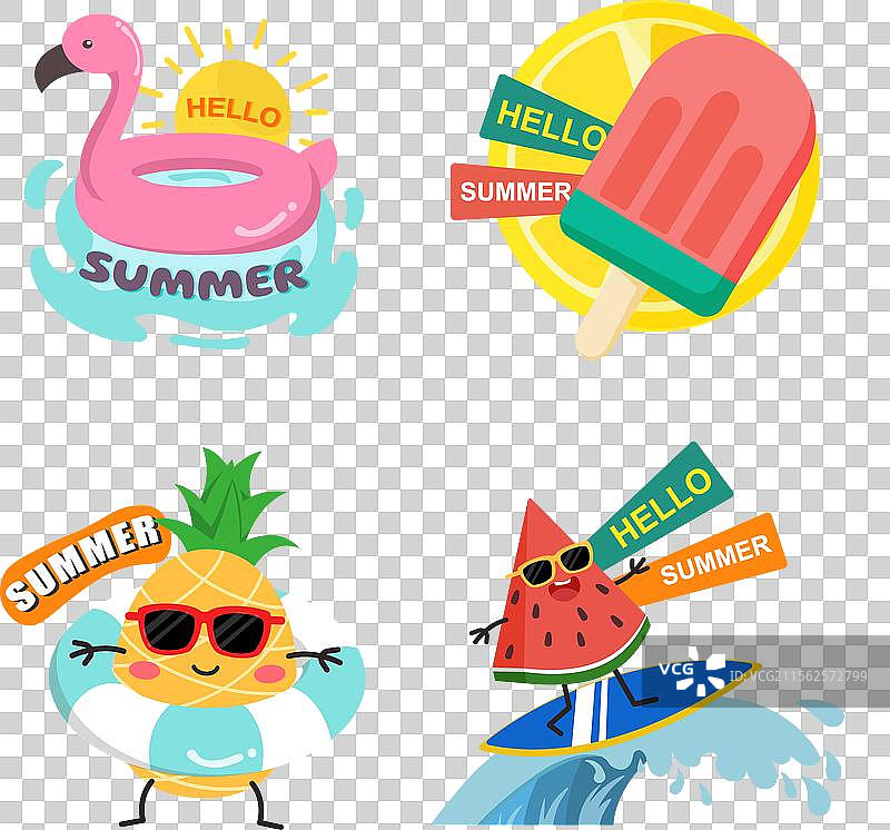 夏季促销和礼品标签的幽默夏季系列图片素材