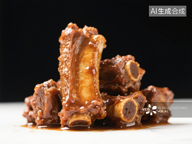 【AI数字艺术】红烧排骨美食食物图片素材
