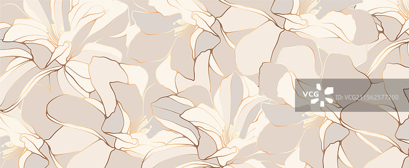奢华米色宽幅花卉背景图片素材