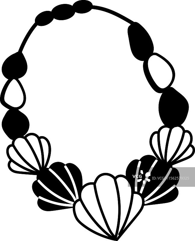 贝壳项链图标，涂鸦风格图片素材