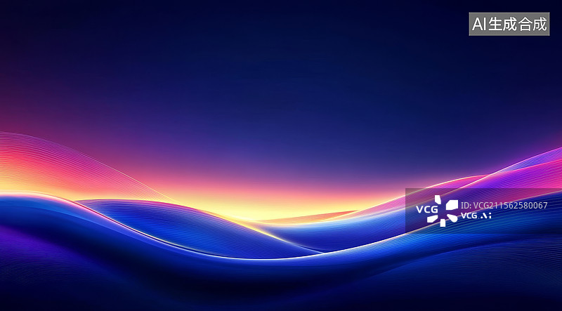 【AI数字艺术】抽象波浪与渐变色彩图片素材