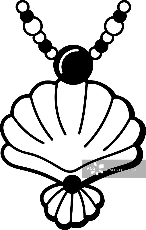 手绘的海贝项链图标图片素材