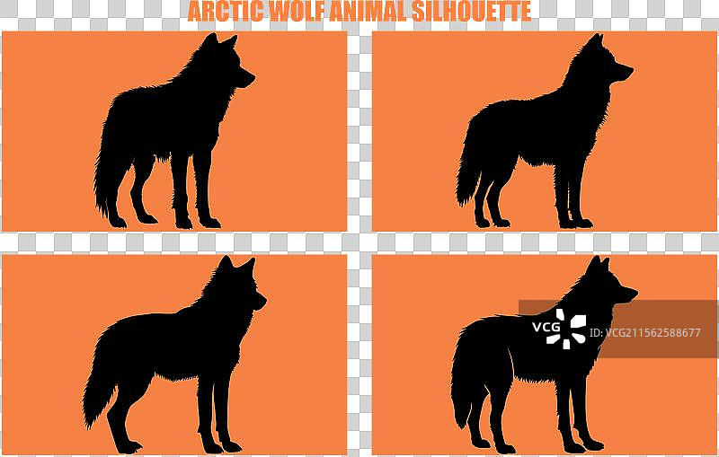 狐狸的剪影，狐狸剪影套装图片素材