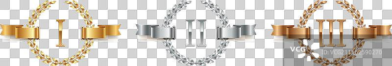 带有月桂树冠和丝带的奖项图片素材