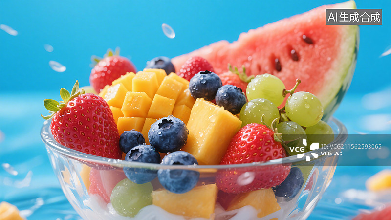 【AI数字艺术】夏日水果捞之缤纷盛宴图片素材
