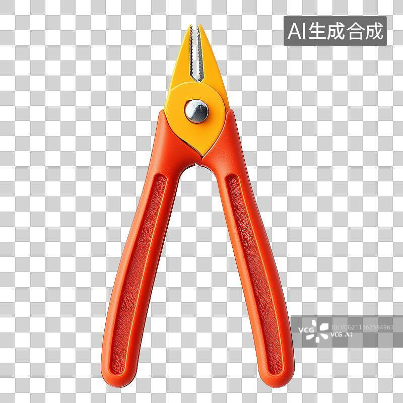 【AI数字艺术】3D渲染免抠图元素钳子图片素材