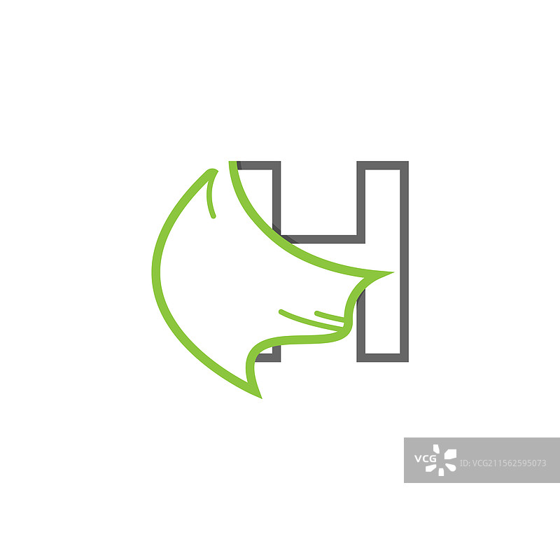 字母H的斗篷标志图片素材