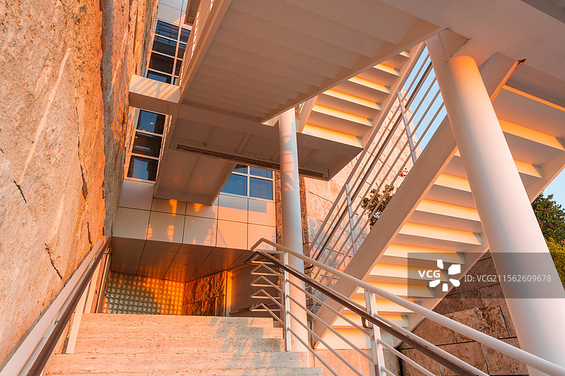 盖蒂中心艺术化的建筑图片素材