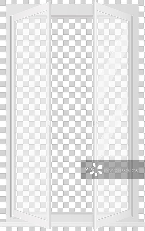 透明清晰的白框3D窗户图片素材