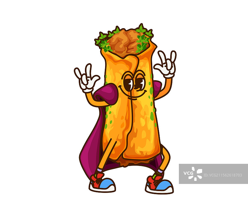 卡通搞笑的复古万圣节墨西哥塔基托图片素材