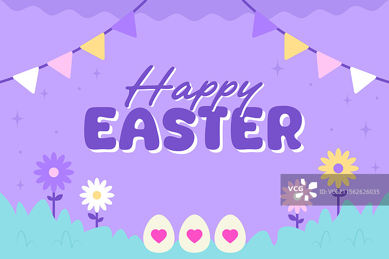 快乐复活节彩蛋狩猎海报横幅图片素材