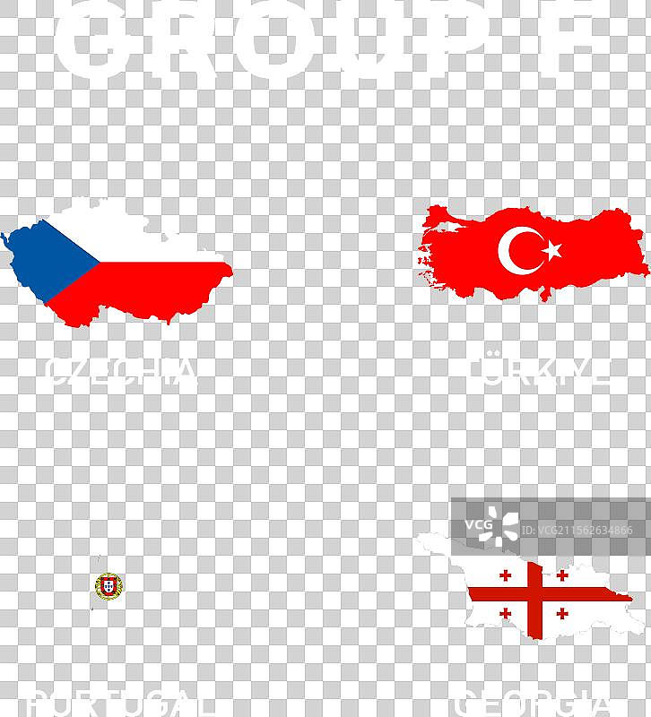 2024年欧洲国家队F组徽章地图图片素材