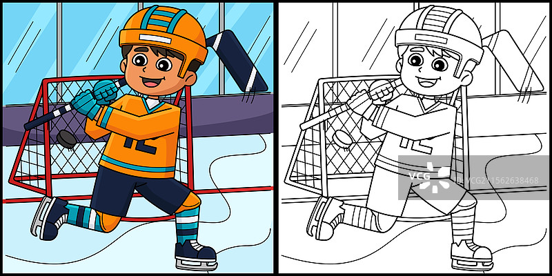 冰球男孩球员进球瞬间图片素材