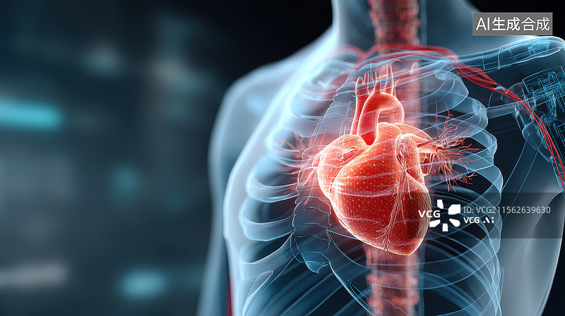 【AI数字艺术】人体心脏解剖图片素材