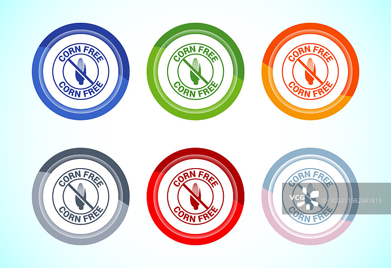 无玉米成分图标设计 自然产品过敏原图片素材