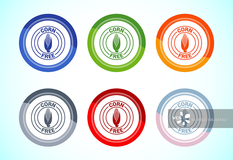 无玉米成分图标设计 自然产品过敏原图片素材