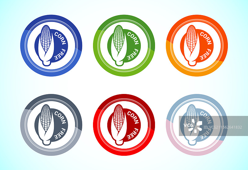 无玉米成分图标设计，自然产品过敏原图片素材