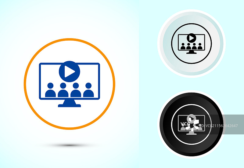 视频讲座图标设计 视频会议图标图片素材