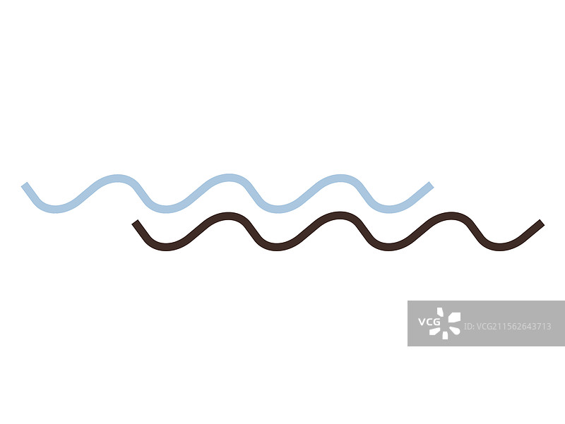 蓝色和黑色的极简波浪线图片素材
