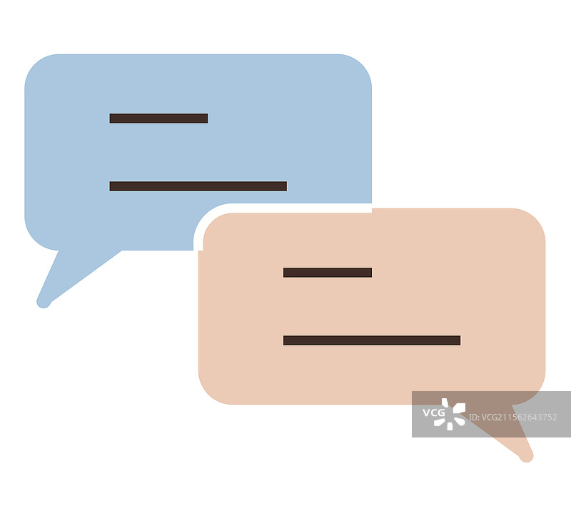 两个重叠的对话气泡代表图片素材