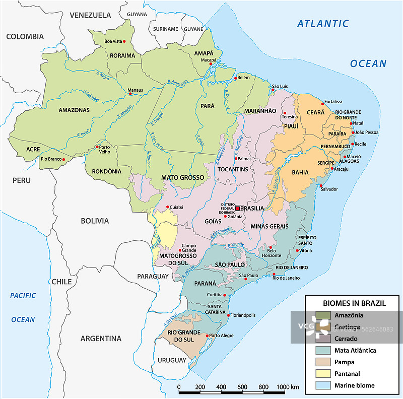 巴西生物群落分布图图片素材