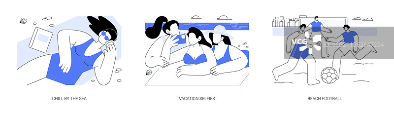 孤立的卡通海滩时光图片素材