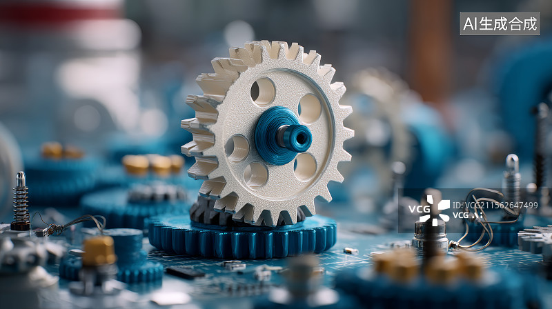 【AI数字艺术】齿轮工业金属图片素材