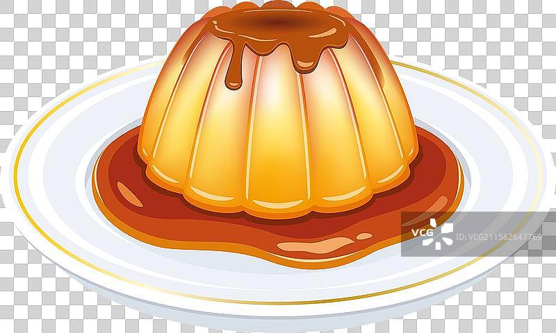 香草布丁奶油配焦糖酱图标图片素材