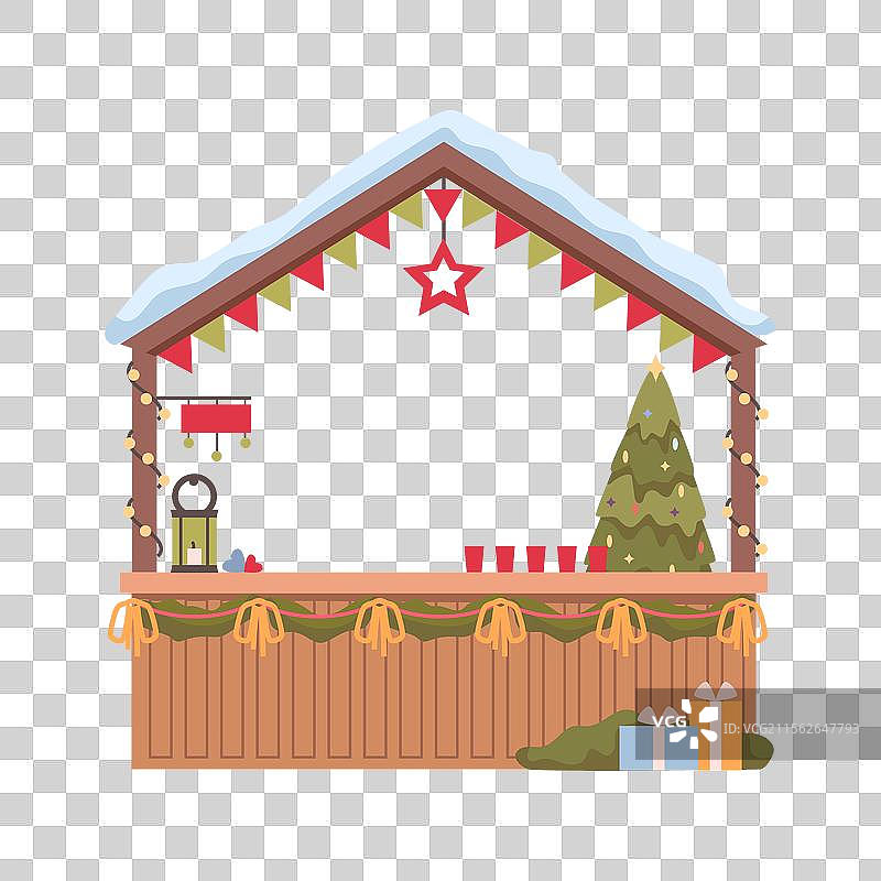 圣诞市场摊位，咖啡茶摊位图片素材