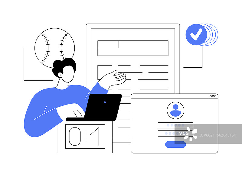 孤立的体育博彩许可证卡通图像图片素材