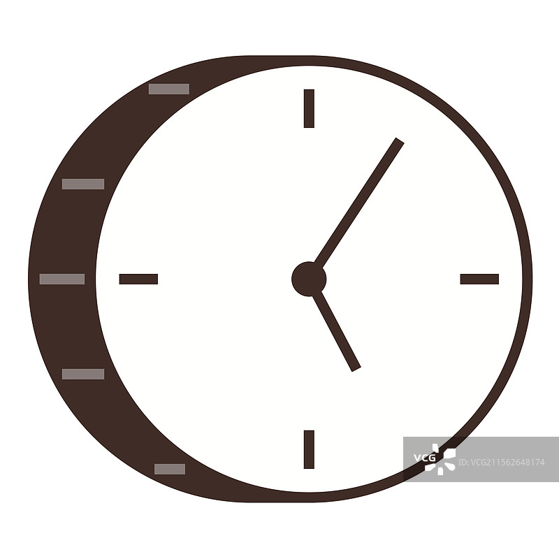 简约风格的棕色框架模拟时钟图片素材