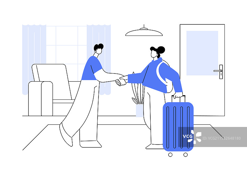 欢迎客人的孤立卡通形象图片素材