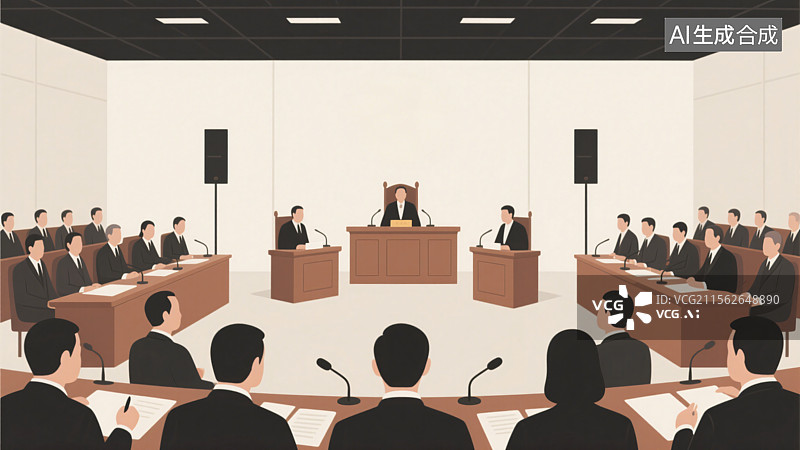 【AI数字艺术】法院庭审图片素材