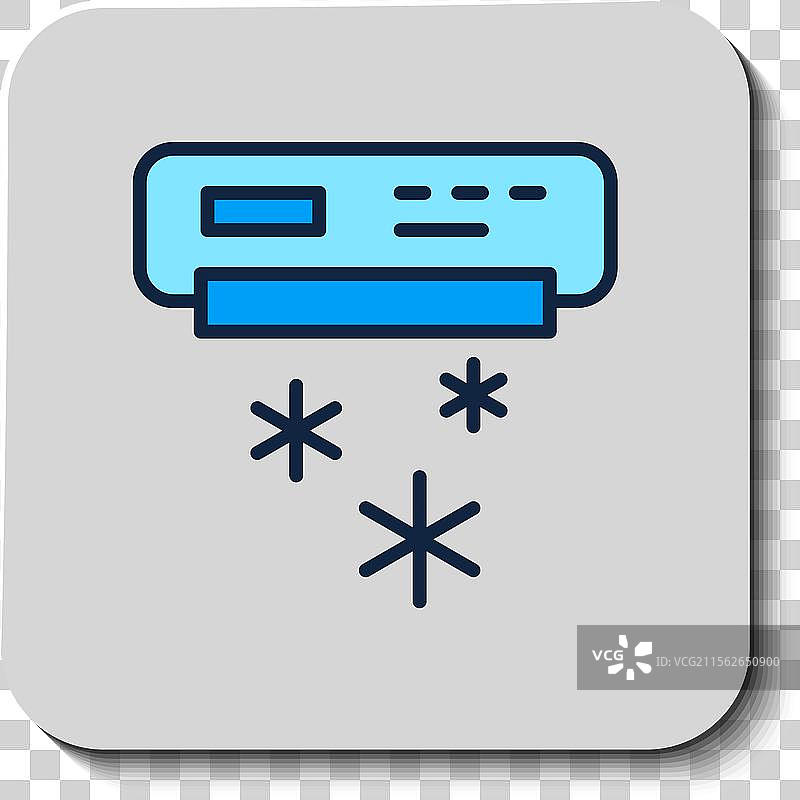 填充轮廓的空调图标，背景为透明图片素材