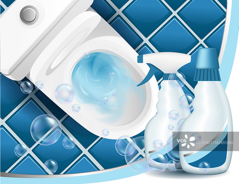 逼真的厕所瓶子模板包图片素材