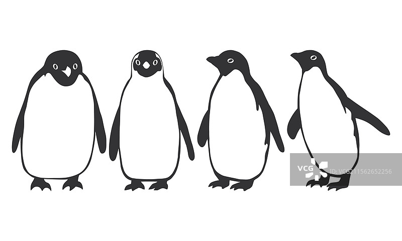 站立的企鹅动物剪影图片素材