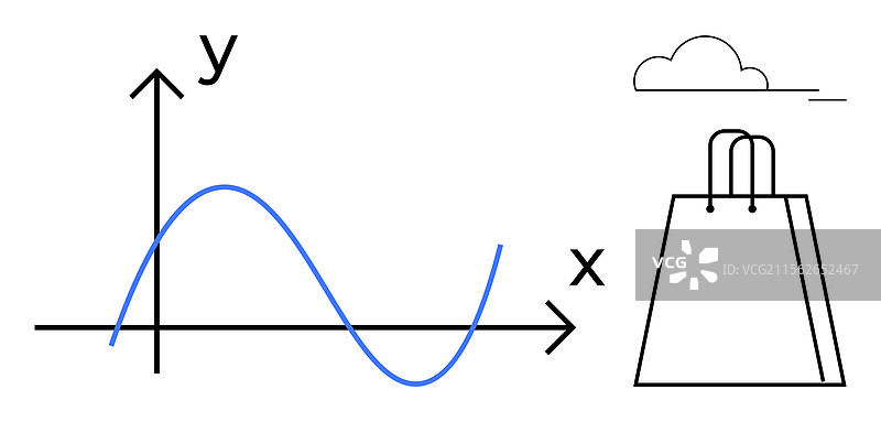 销售增长概念与笛卡尔图表图片素材