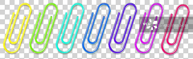 彩色卡通办公室纸夹图片素材