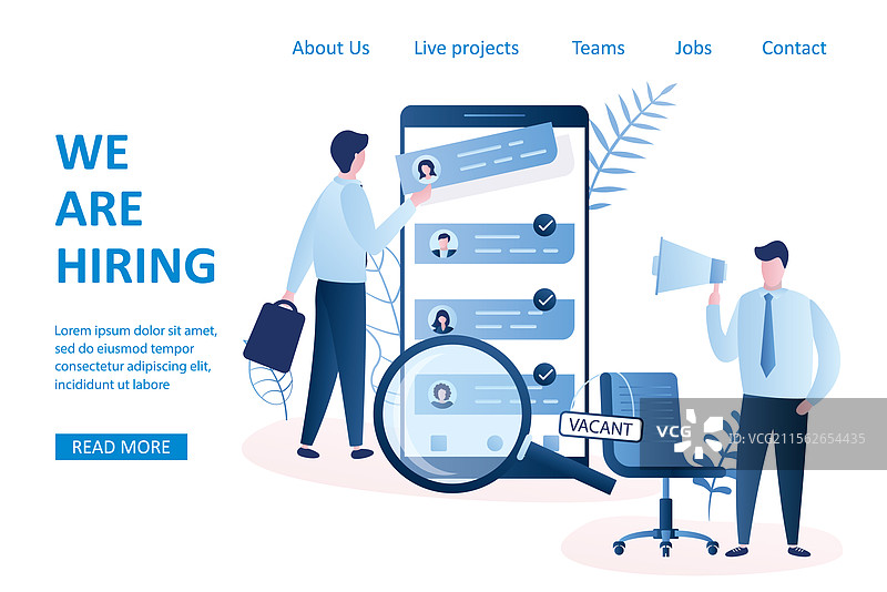 招聘着陆页模板 商人们是图片素材