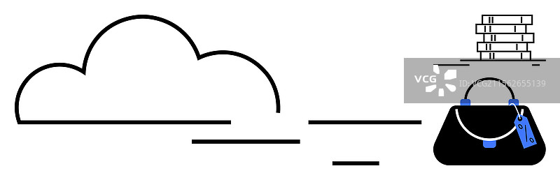 极简主义艺术描绘的云符号堆叠图片素材