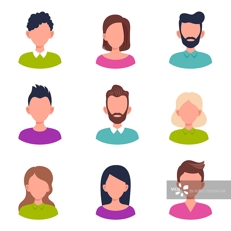 男性和女性肖像画图片素材